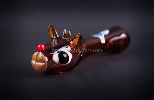Chameleon Glass Holiday Rudolph Hand Pipe.