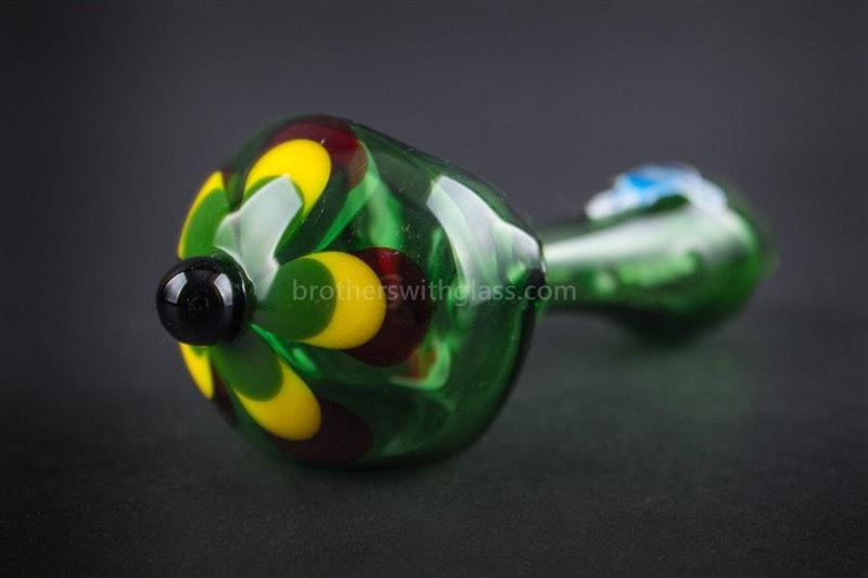 Chameleon Glass Jamaican Soul Flower Hand Pipe - Green.