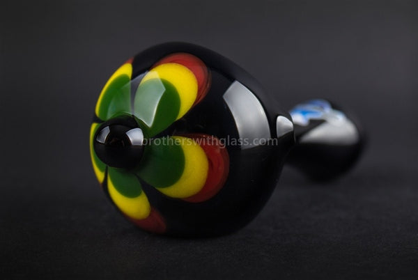 Chameleon Glass Jamaican Soul Flower Hand Pipe - Onyx.