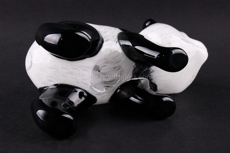 Chameleon Glass Panda Bear Hand Sculpted Hand Pipe.