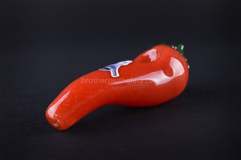 Chameleon Glass Red Poblano Chili Pepper Hand Pipe.