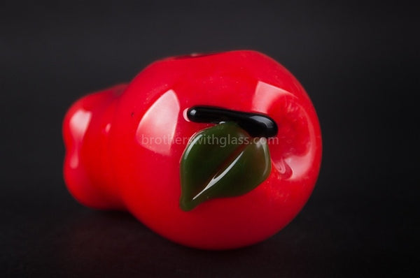 Chameleon Glass Ruby Red Apple Eve Hand Pipe.