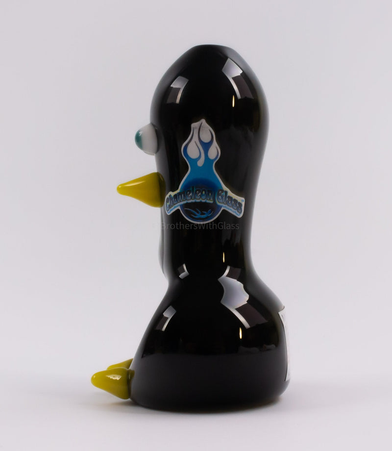 Chameleon Glass Sculpted Bird Hand Pipe - Chilly Willy Penguin.