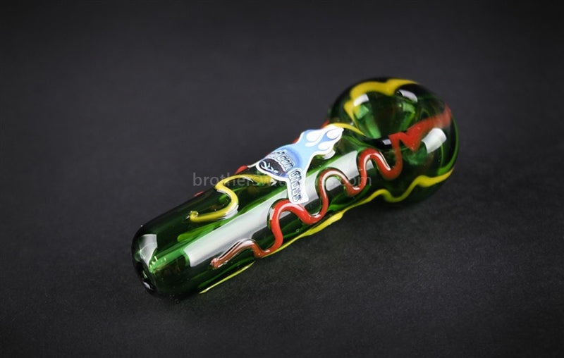 Chameleon Glass Squigee Hand Pipe - Irie Green.