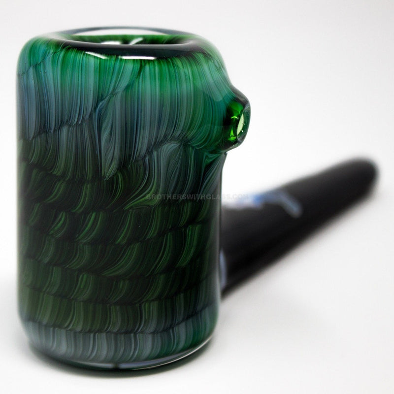 Chameleon Glass The Vern Traditional Style Hand Pipe - Experimental Green.