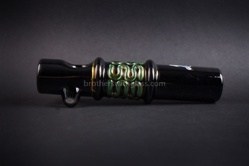 Chameleon Glass Thunder Stick Steamroller Pipe - Onyx.