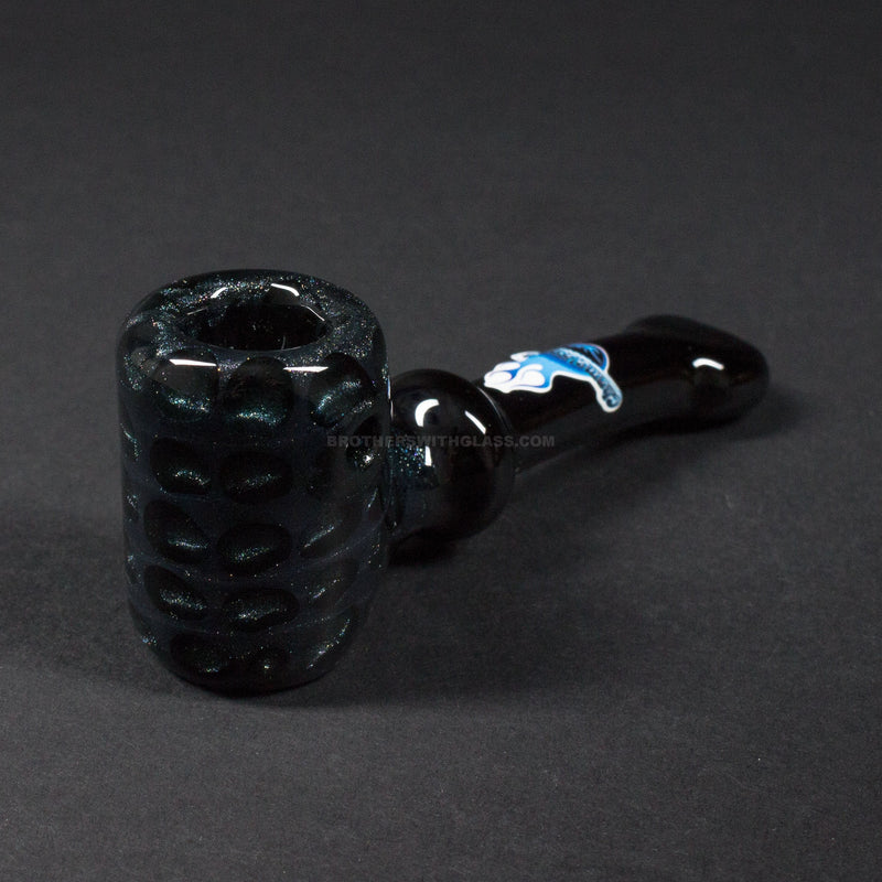 Chameleon Glass Traditional Style Cobb Hand Pipe - Blue Leprechaun.