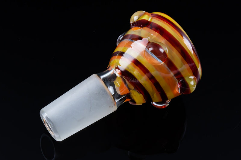 Chameleon Glass Twisted Cane Firedancer Push Bowl Slide - 14mm.