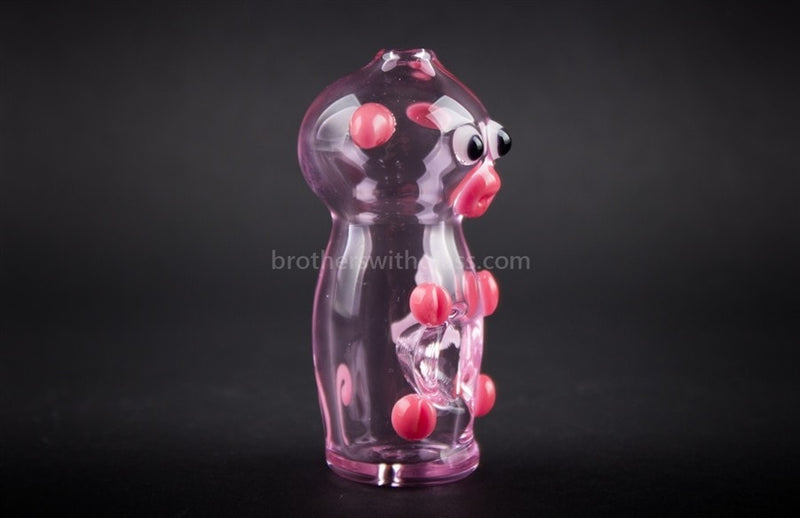 Chameleon Glass Wilbur Pink Pig Hand Pipe.