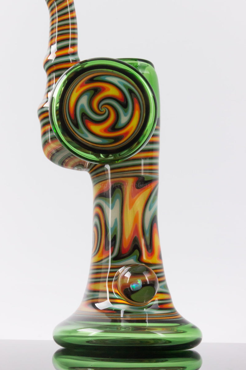 Chasteen Glassworks Color Wig Wag Disc and Opal Bubbler - Fire and Ice.