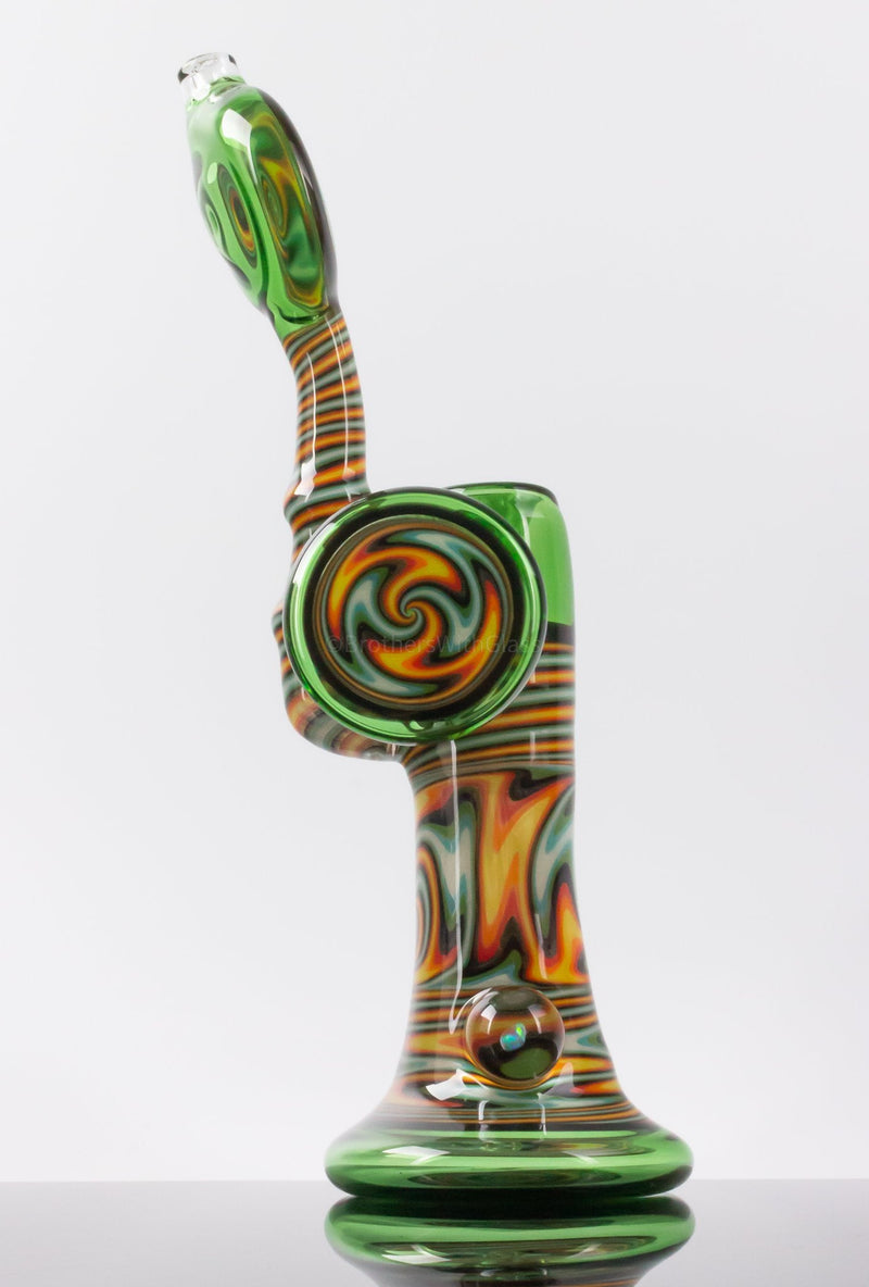 Chasteen Glassworks Color Wig Wag Disc and Opal Bubbler - Fire and Ice.
