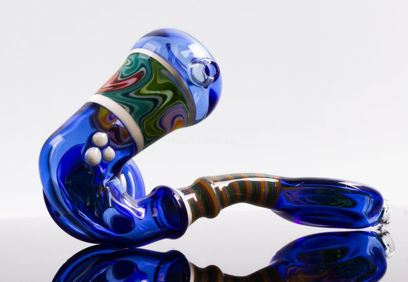 Chasteen Glassworks Full Color Wig Wag Sherlock Hand Pipe.