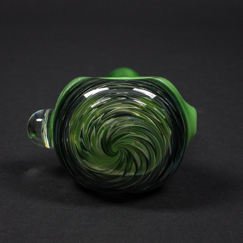 Chasteen Glassworks Green Spiral Hand Pipe.