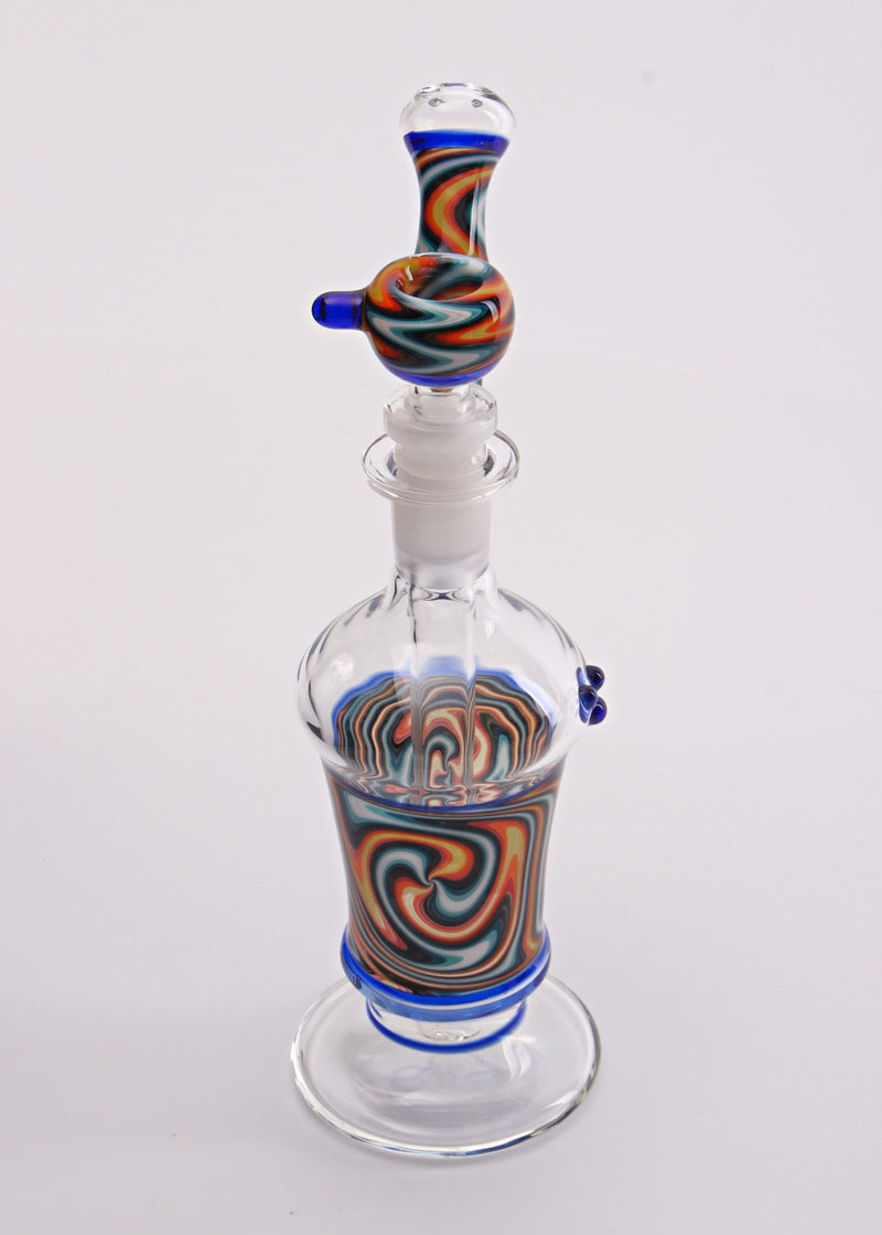 Chasteen Glassworks Old School Fire And Ice Wig Wag Bubbler Chasteen Glass