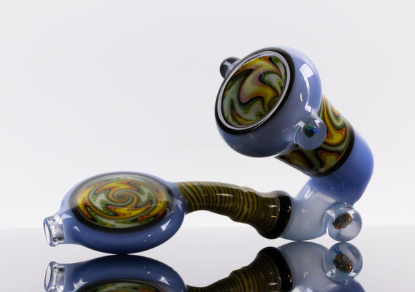 Chasteen Glassworks Sherlock With Tiki Millie and Opal Hand Pipe.