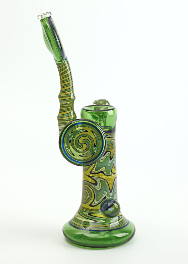 Chasteen Glassworks Wig Wag Snorkel Bubbler - Green Chasteen Glass