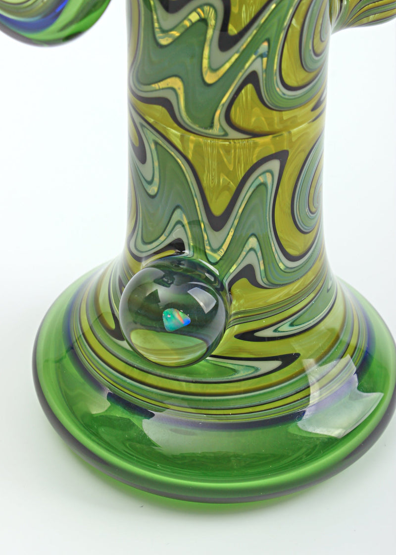Chasteen Glassworks Wig Wag Snorkel Bubbler - Green Chasteen Glass