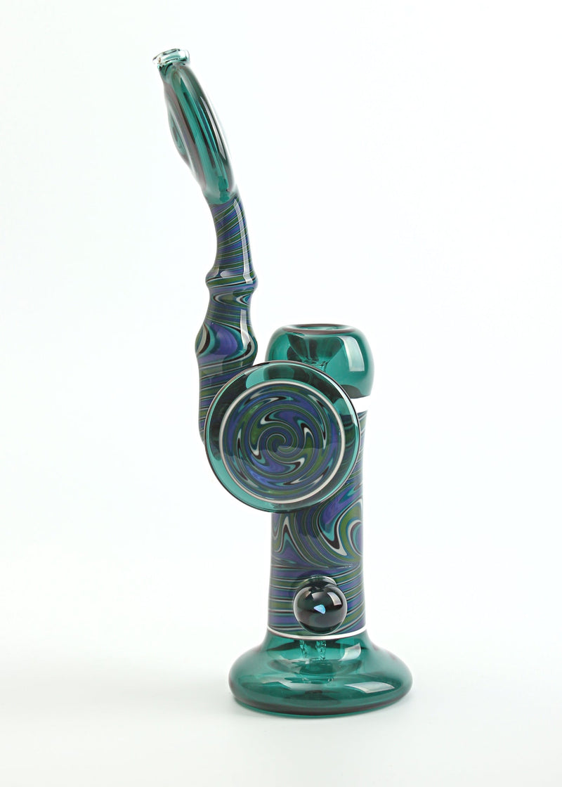 Chasteen Glassworks Wig Wag Snorkel Bubbler - Teal Opal Chasteen Glass