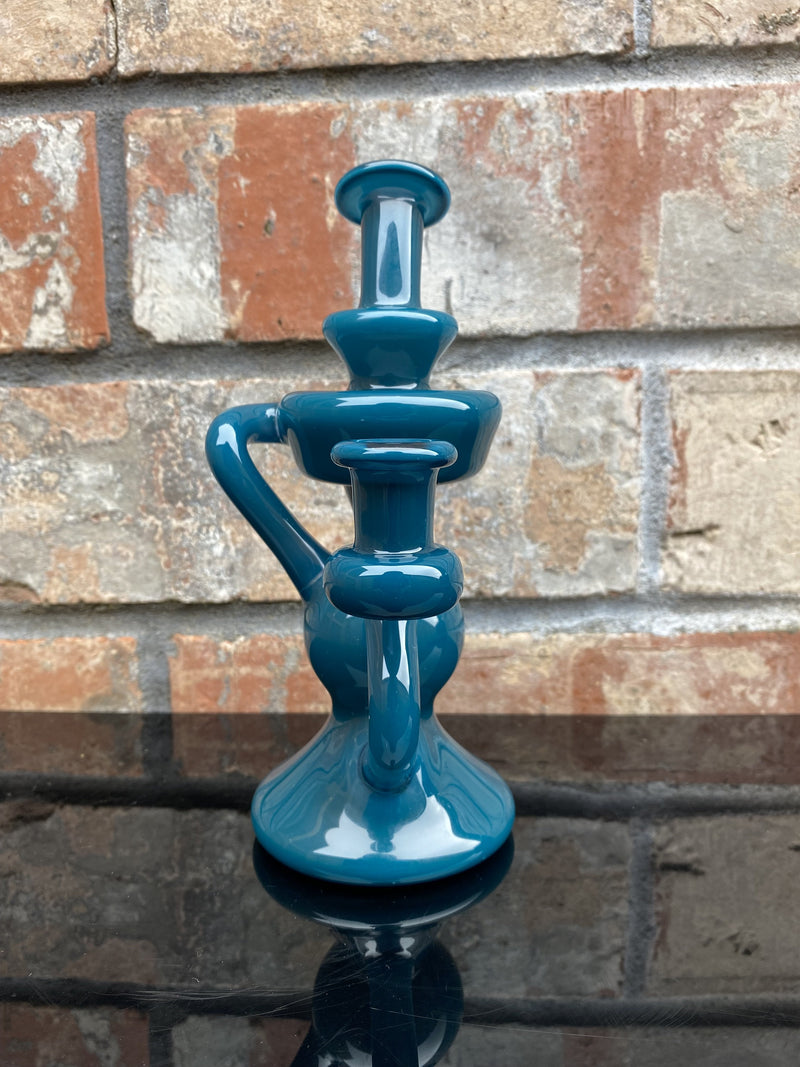 Connor McGrew Full Color Blue Spruce Klein Recycler Dab Rig.