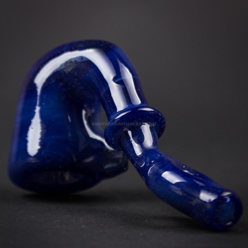 Darth Silicate Glass Functional Sherlock Hand Pipe Pendant - Blue Slyme.