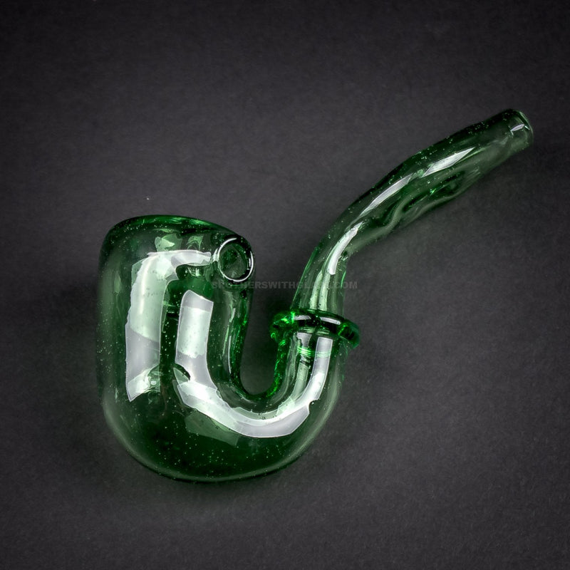 Darth Silicate Glass Functional Sherlock Hand Pipe Pendant - Green.