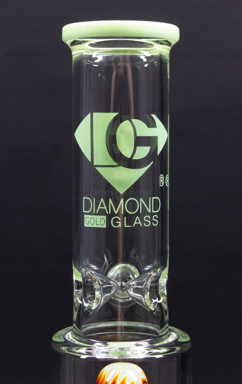 Diamond Glass 18 Inch Worked Double Matrix Perc Bong - Slyme.