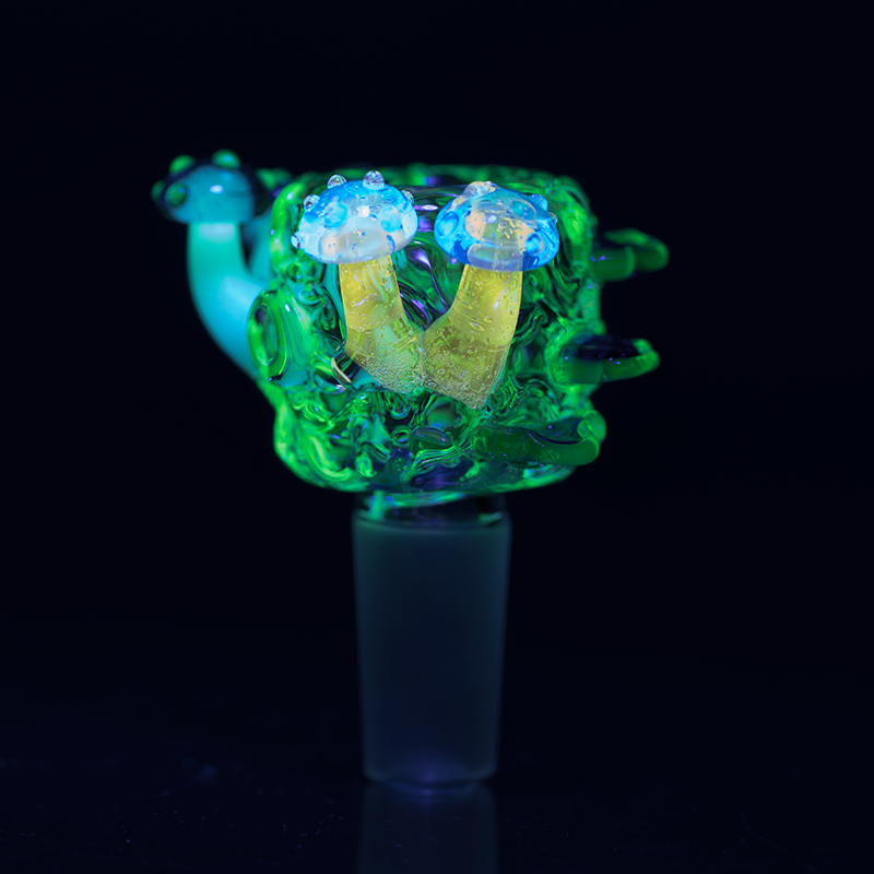 Empire Glassworks 14mm UV Reactive Cozmic Critters Mushroom Slide.