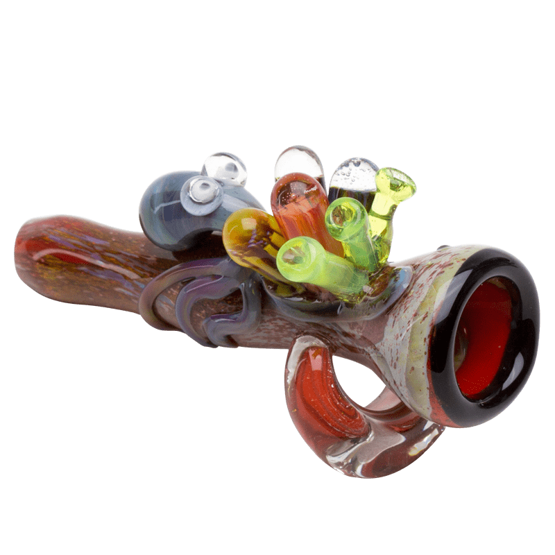 Empire Glassworks Octopus with Finger Ring Chillum Hand Pipe.