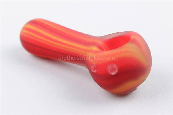 Frosted Glass Hand Pipe - Red.