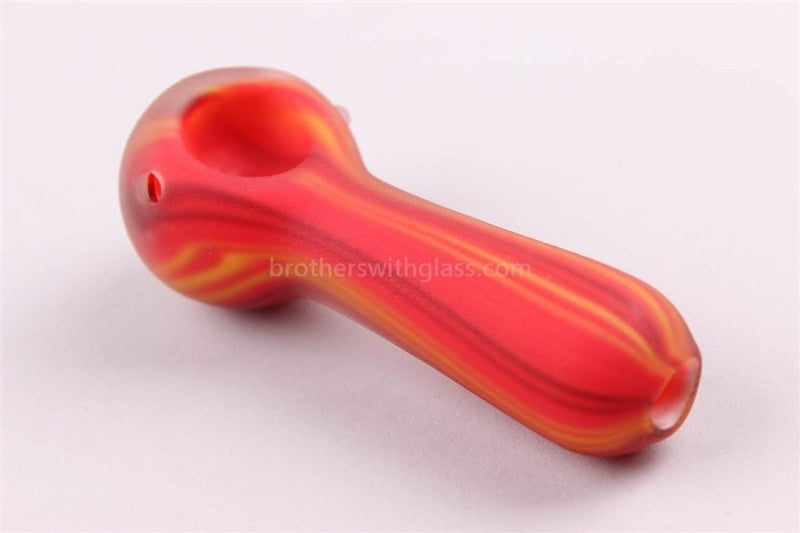 Frosted Glass Hand Pipe - Red.