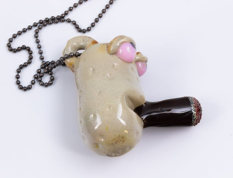 Glass Smoking Stoner Potato Pendant.