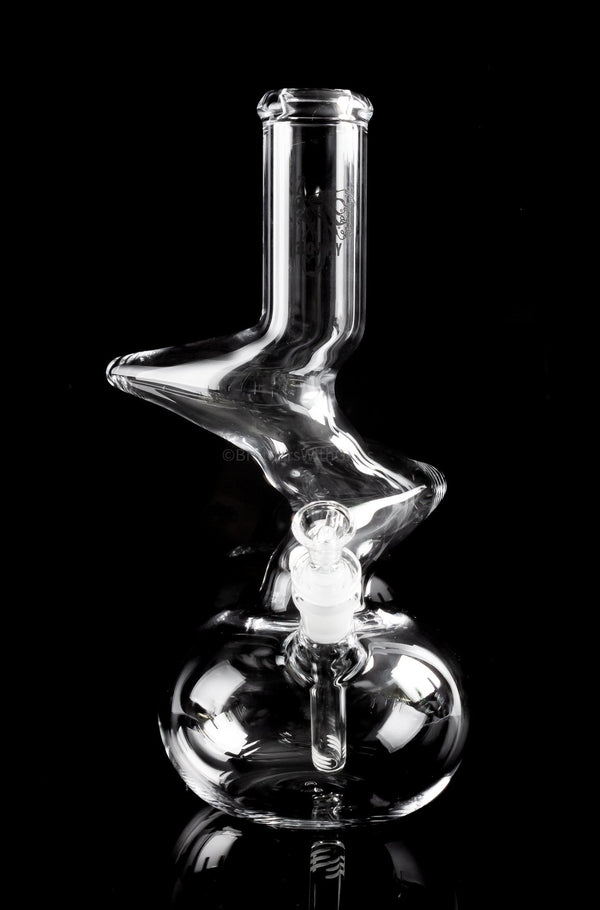 Glowfly Glass 14mm Double Warped Neck Bubble Bottom Bong.