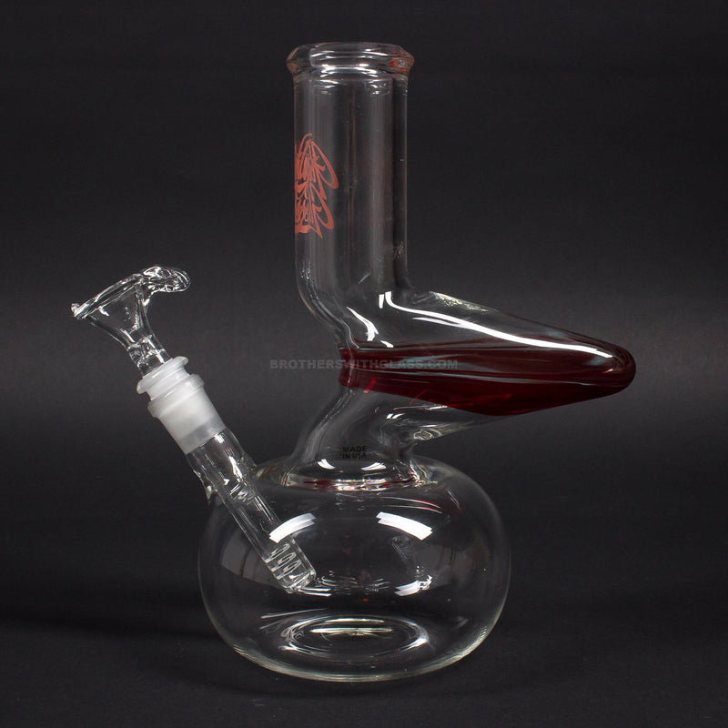 Glowfly Glass 14mm Worked And Warped Neck Bubble Bottom Bong.