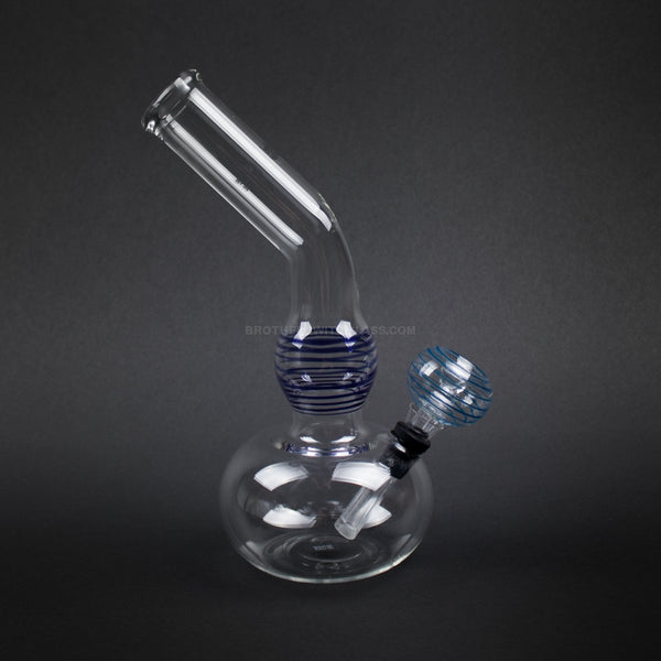 Glowfly Glass Bent Neck Double Bubble Bottom Bong - 9mm Grommeted.