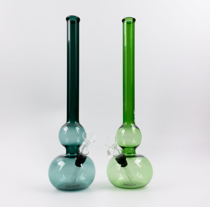 Glowfly Glass Colored Double Bubble Bottom 13 In Bong.