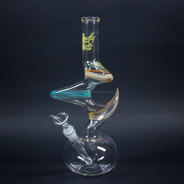 Glowfly Glass Hooked Zong Neck Bubble Bottom Bong.