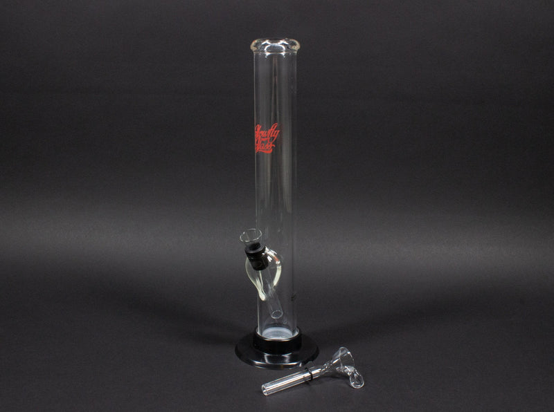 Glowfly Glass Straight Bong With Removable Base.