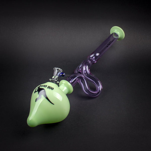 Goo Roo Designs Tater Tot Water Pipe Lean Back Water Pipe - Green and Lavender.