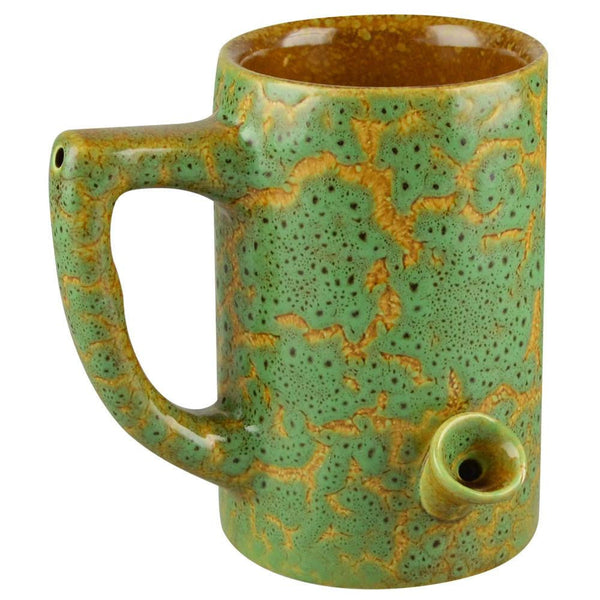 Green Ceramic Coffee Mug Hand Pipe.
