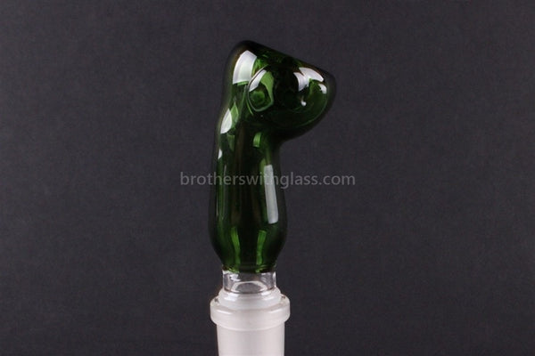 Green Glass Slide With Bent Neck 18 mm.