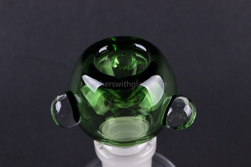 Green Glass Slide With Marbles 14 mm.