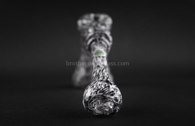 Greenlite Glass Black and White Granite Frit Hammer Bubbler Water Pipe.