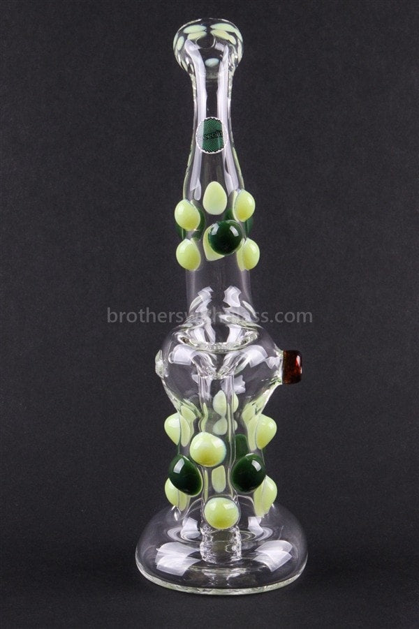 Greenlite Glass Colored Marble Bubbler Water Pipe - Greens.