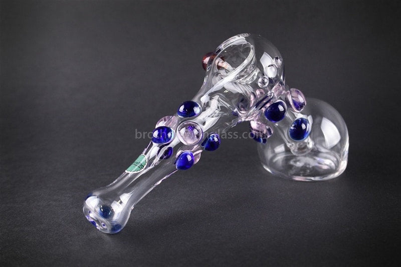 Greenlite Glass Colored Marble Hammer Bubbler Water Pipe - Blue and Pink.