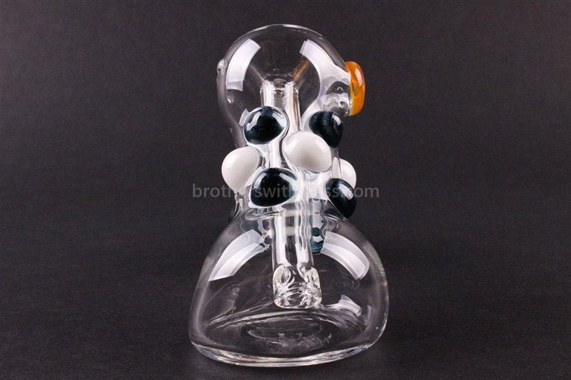 Greenlite Glass Colored Marble Hammer Bubbler Water Pipe - Blue and White.