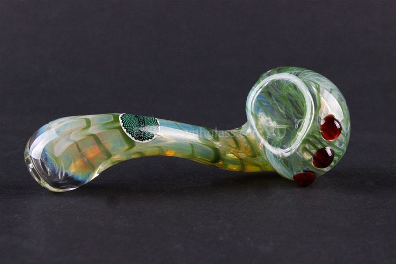Greenlite Glass Colored Rake Sherlock Hand Pipe - Green.