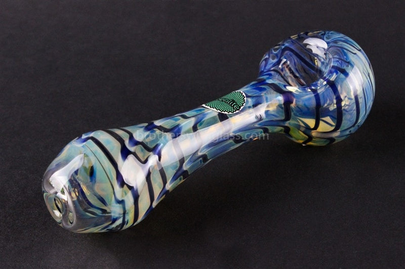 Greenlite Glass Colored Wrapped Rake Hand Pipe - Blue.