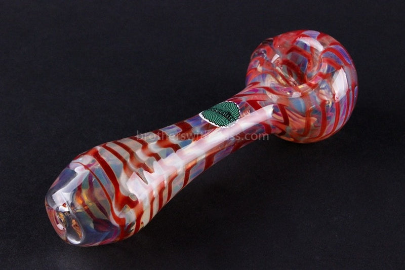 Greenlite Glass Colored Wrapped Rake Hand Pipe - Red.