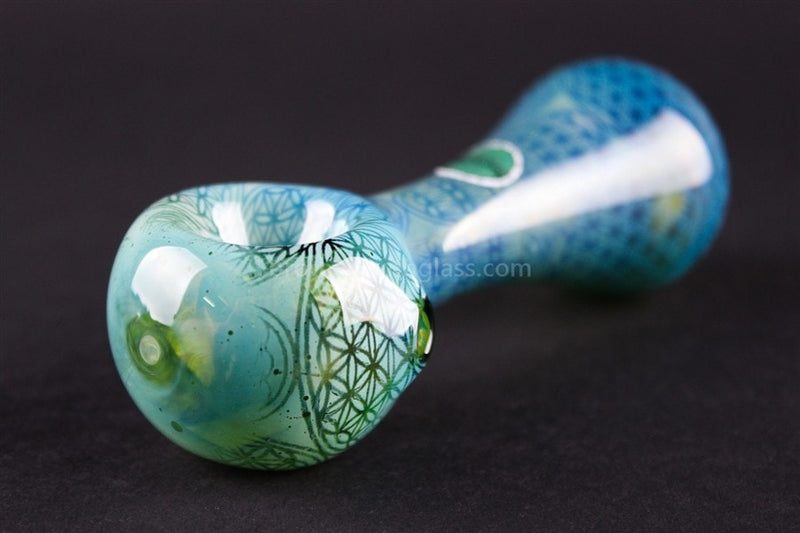 Greenlite Glass Flower of Life Hand Pipe - Green.