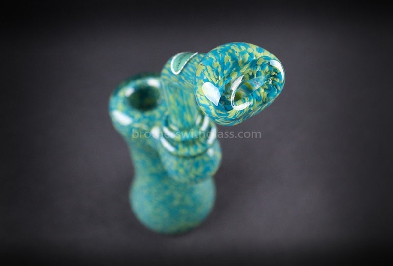 Greenlite Glass Green and Teal Frit Sherlock Water Pipe.